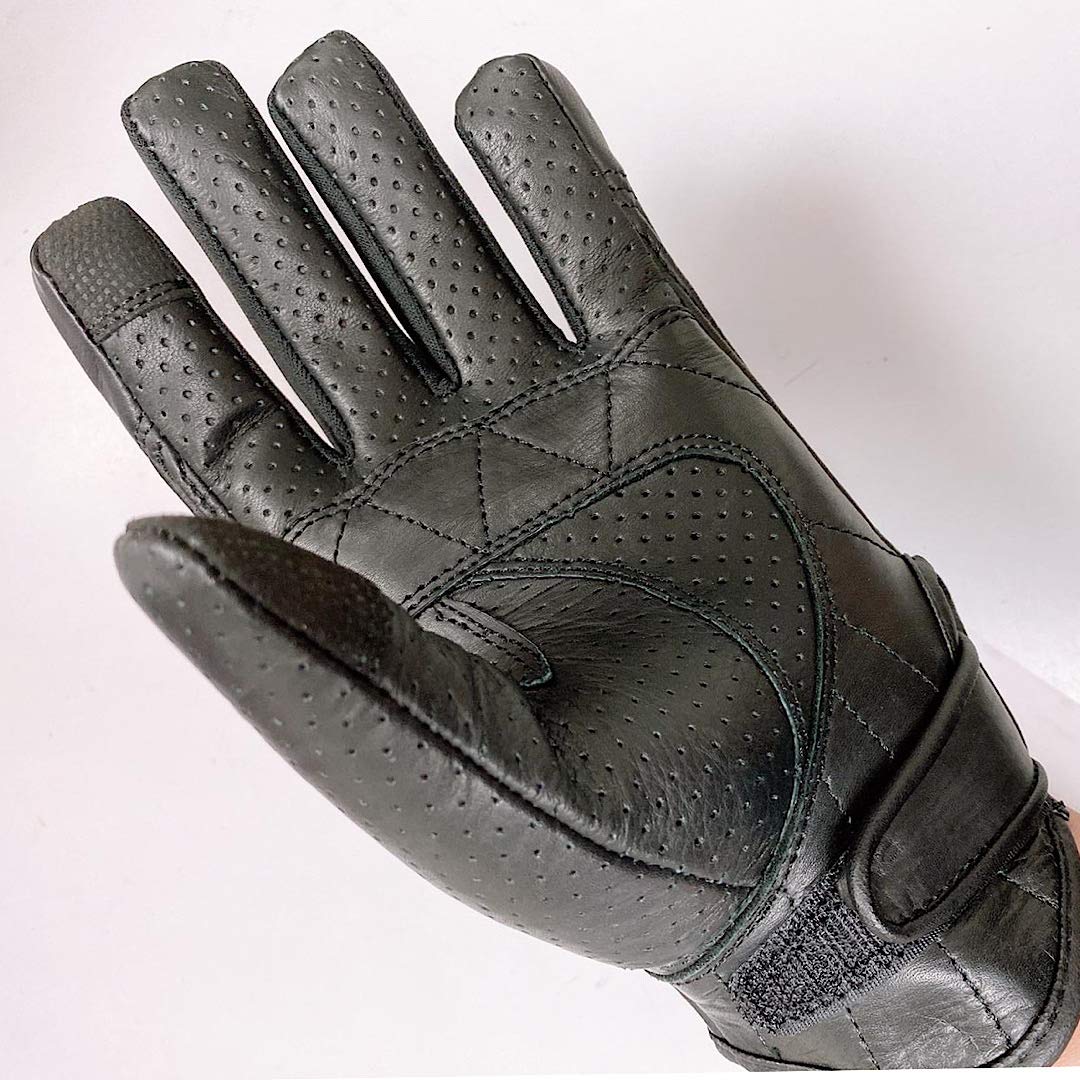 Men's Motorcycle Touchscreen Gloves - Leather Biker Gloves for Riding & Racing