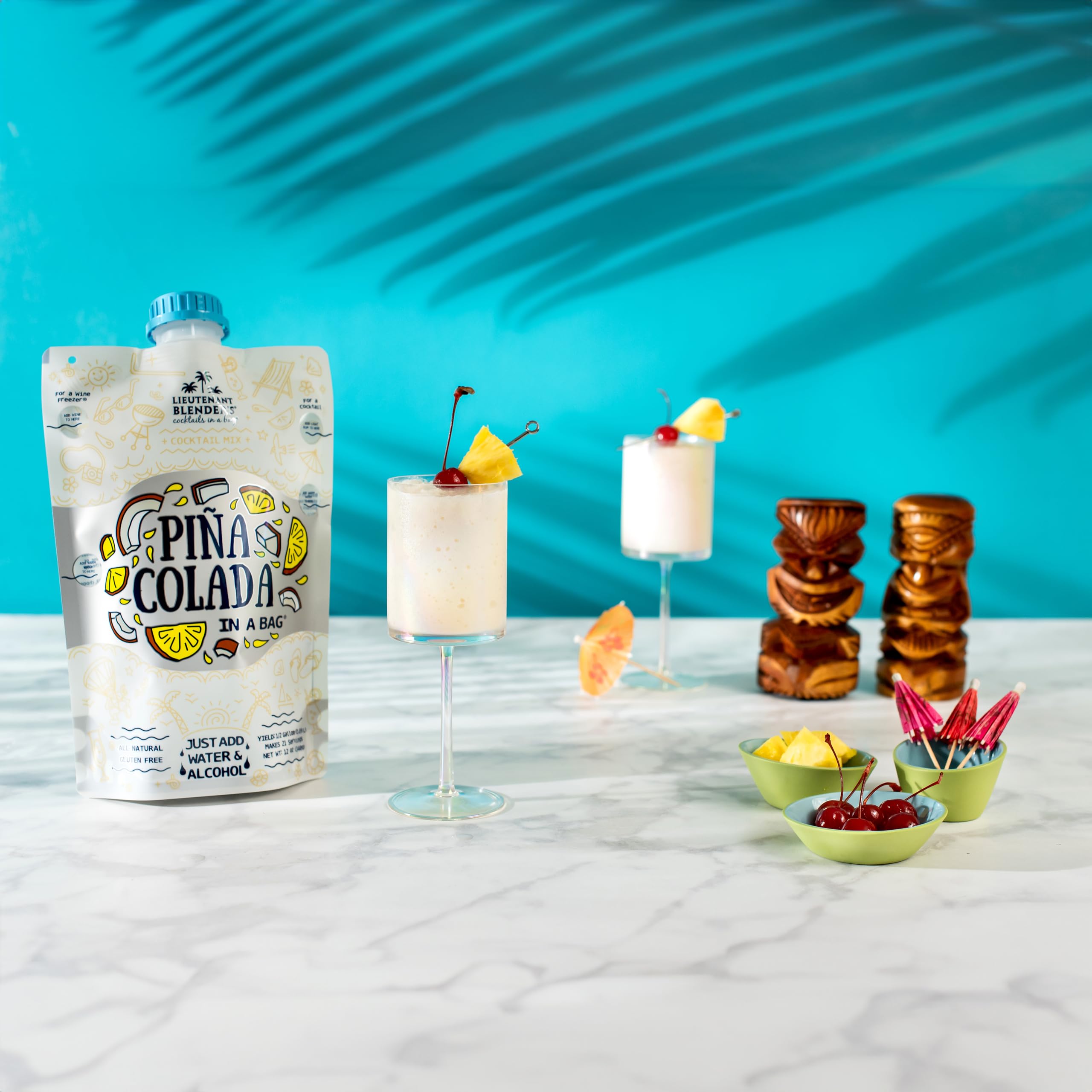 Premium Pina Colada Drink Mix in a Bag – Makes 1/2 Gallon of Slushie Cocktail – Easy Tropical Cocktail, Wine Slushie & Mocktail Mix – Perfect for Parties, BBQs & Summer Drinks (Pack of 5)