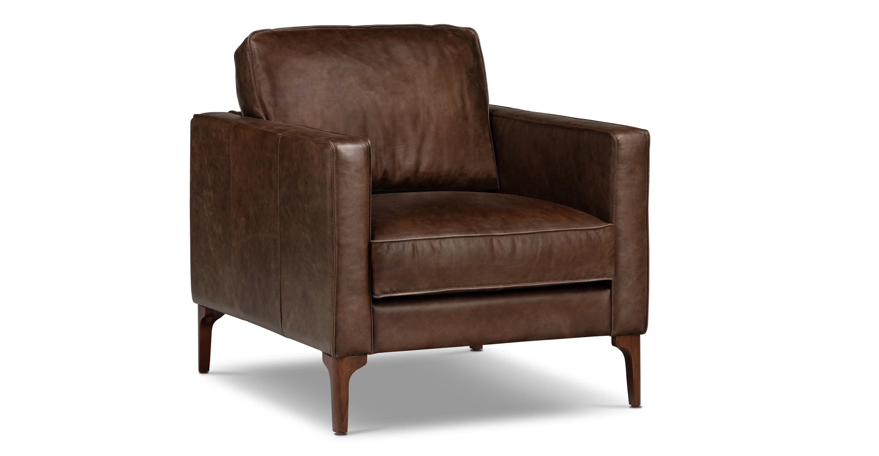Premium Mateo Genuine Leather Lounge Chair - Modern Comfort for Living Room, Office & Reading Nook - Handcrafted Recliner with Ergonomic Support