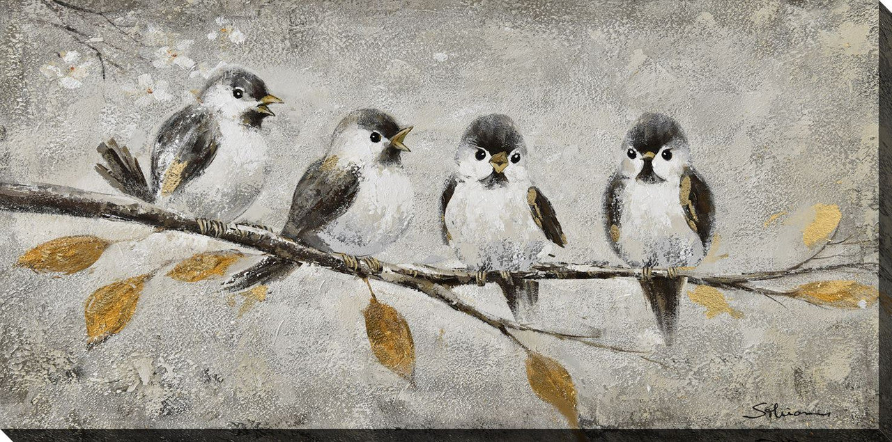 Elegant Grey and Gold Wall Art - 40x20 Inches - Perfect for Small Gatherings, Living Room Decor & Home Office