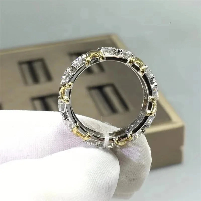14K White Gold 8 Ring Set with VVS Moissanite Diamonds - Perfect for Weddings, Anniversaries & Special Occasions