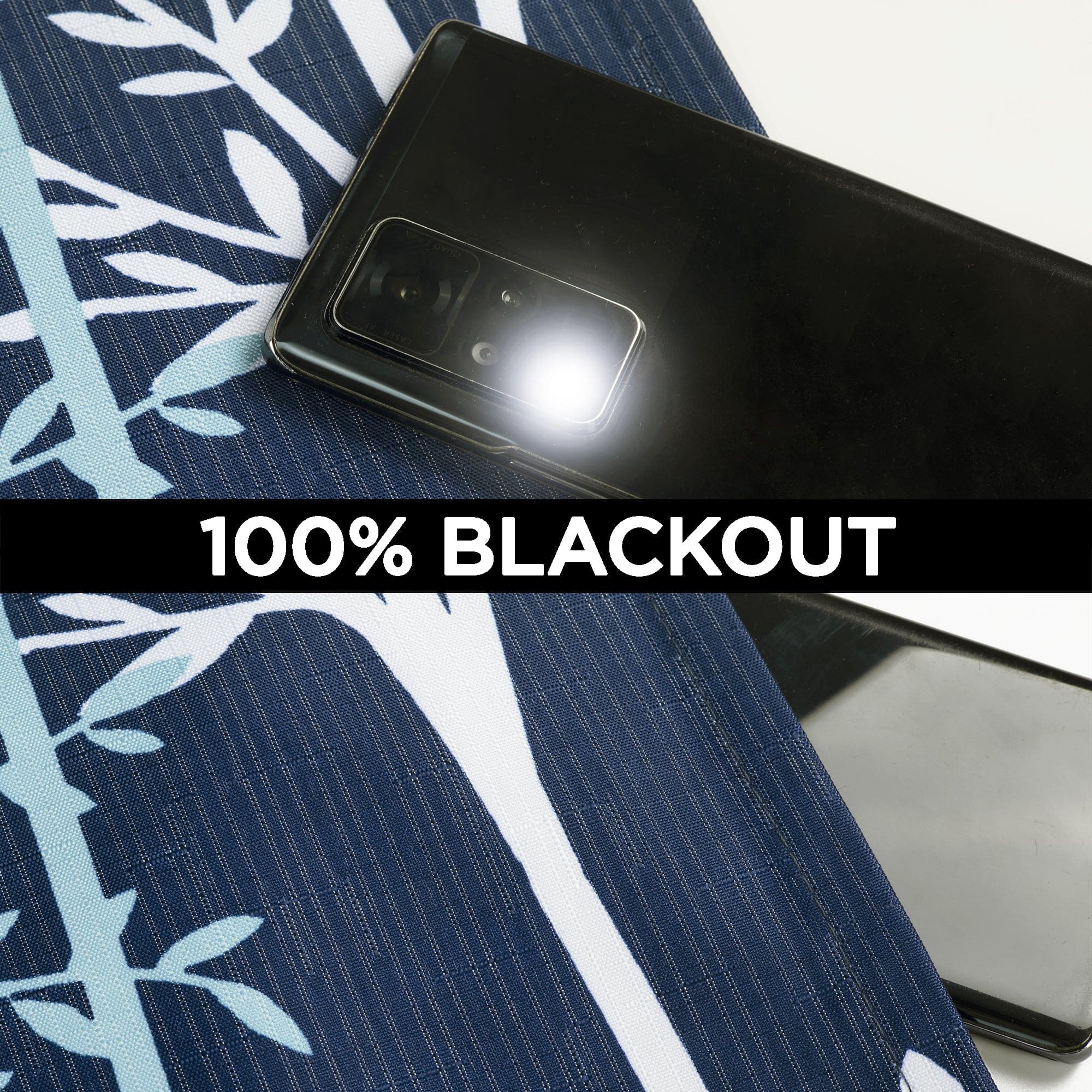 Blackout Curtain Panels with Rod Pocket - Thermal Insulated Linear Tree Design for Bedroom & Living Room - Noise Reducing & Energy Saving Window Treatments