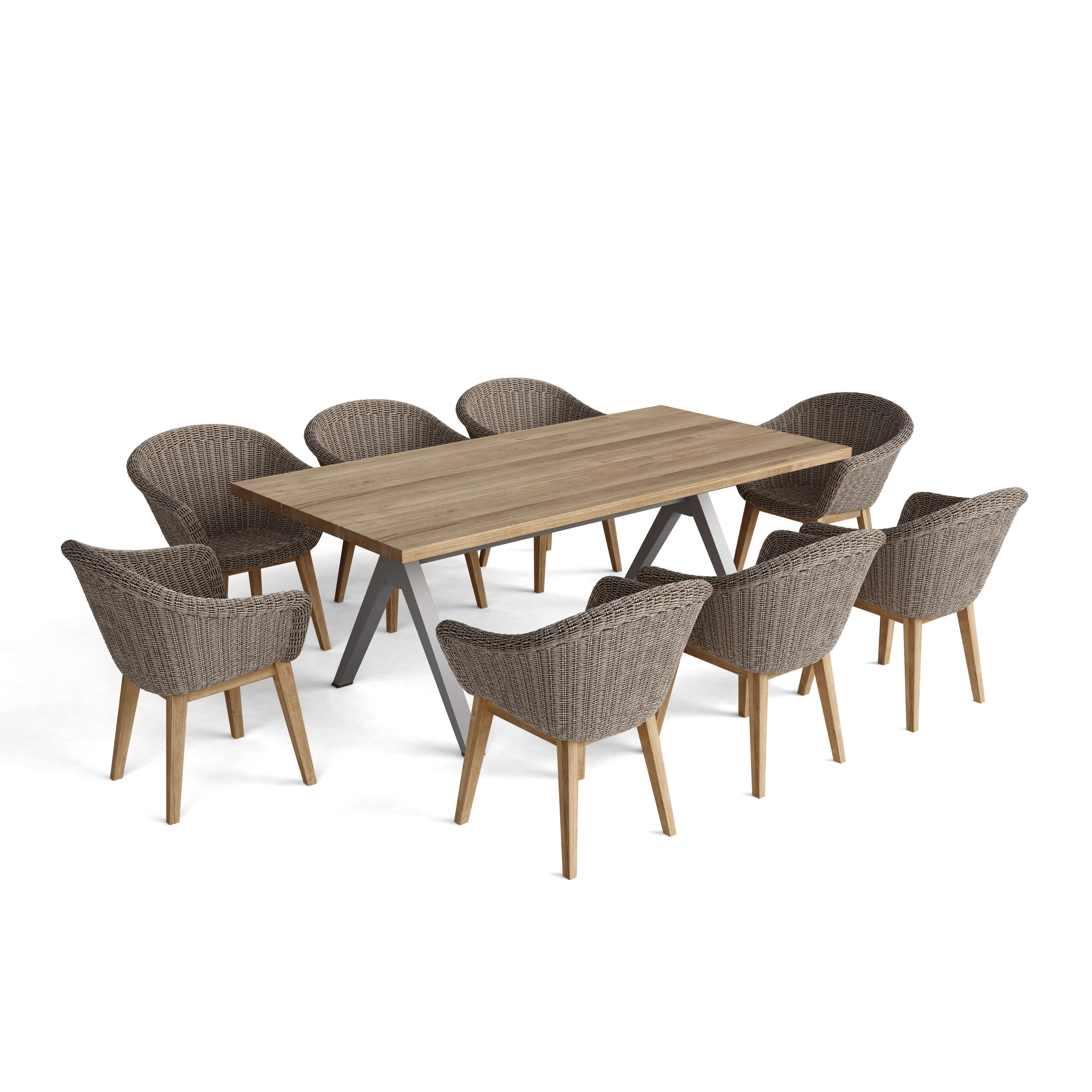 Alura Padua 9-Piece Dining Table Set with Chairs - Modern Kitchen & Dining Room Furniture for Family Gatherings & Dinner Parties