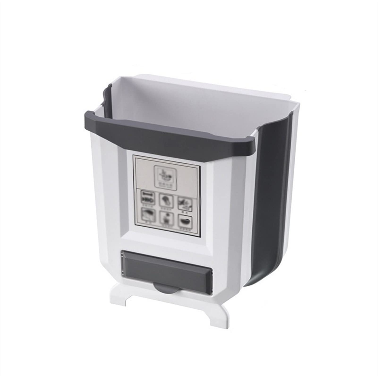 Foldable Portable Trash Can - WBBML Kitchen & Car Waste Bin for Bathroom, Cabinet Door & Wall Mounting | Space-Saving Storage Solution (2 Colors - White/1 Pack) | Perfect for Home, Office & Travel Use