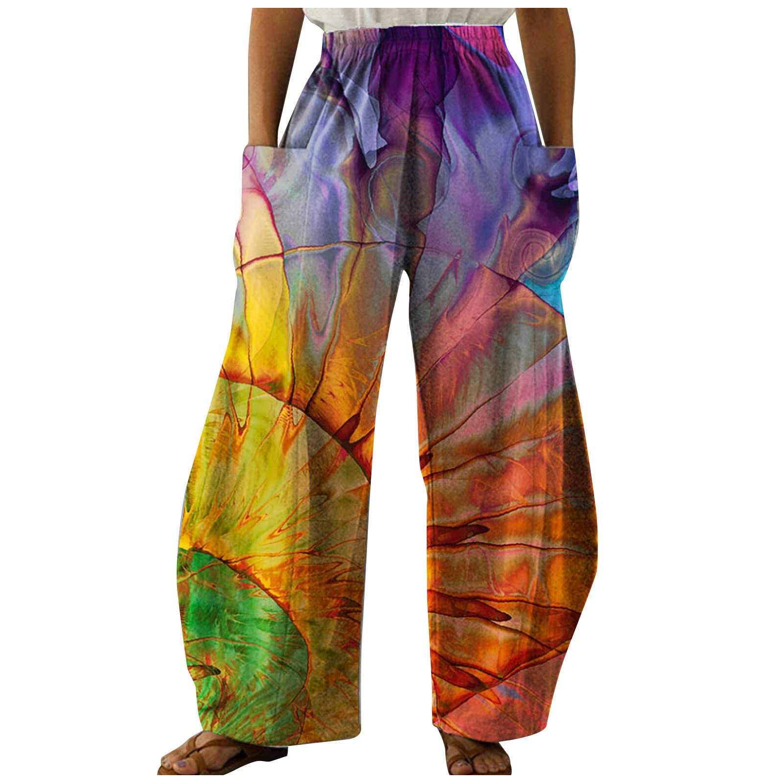 LIHUAK Women's Summer Cotton Linen Pants - Loose Fit Casual Trousers for Beach, Travel & Everyday Wear | Breathable Comfort