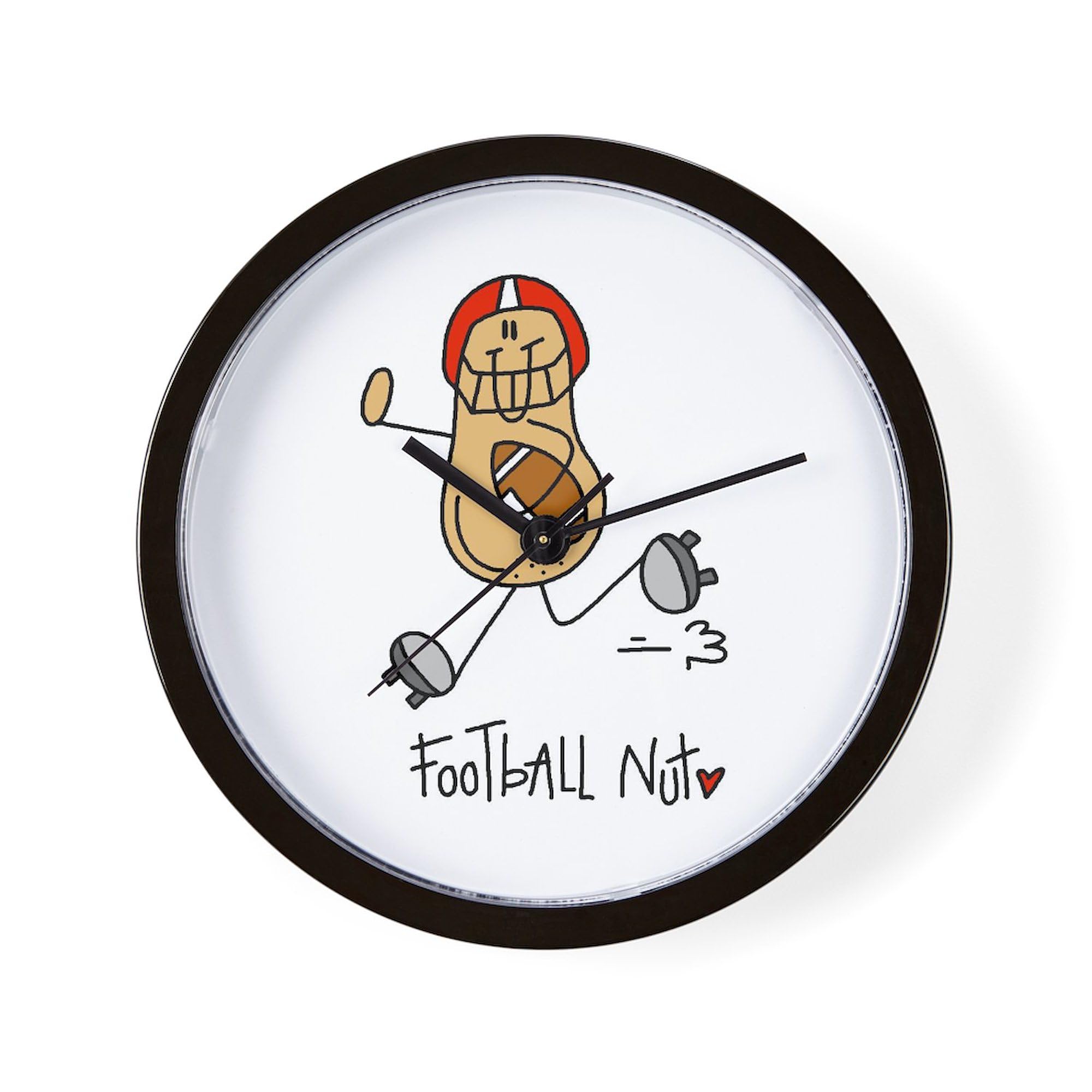 10-Inch Football Nut Wall Clock - Perfect for Living Room, Kitchen, or Office Decor | Sports Fan Gift & Home Accessory