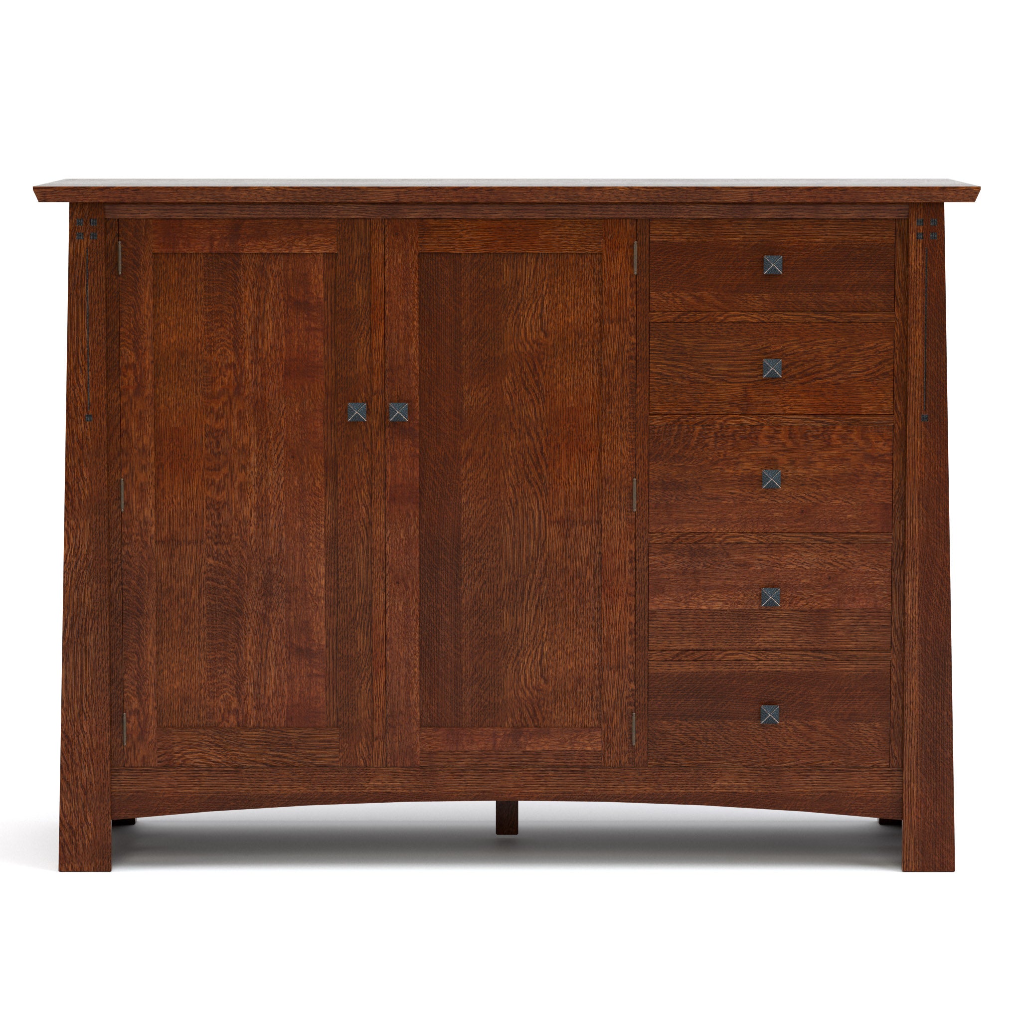 Highlands Low Armoire - Modern Wooden Wardrobe with 3 Drawers & Hanging Space for Bedroom, Closet & Dorm Organization | Perfect for Small Spaces & Home Decor