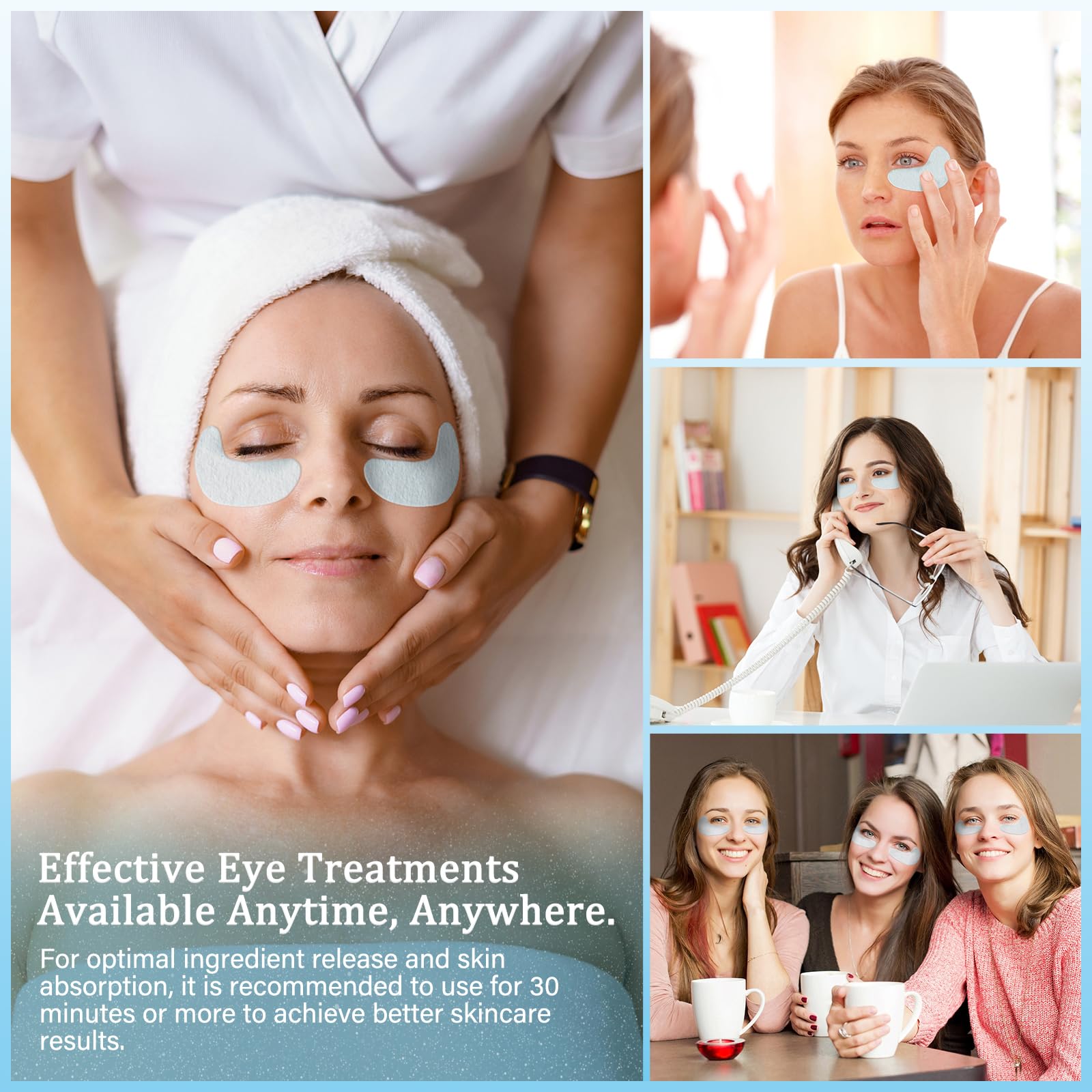 Under Eye Patches for Wrinkles & Dark Circles - Hydrating Eye Gel Masks with Hyaluronic Acid & Collagen | Puffy Eyes, Fine Lines & Eye Bags Treatment | 15 Pairs | Perfect for Night Routine & Travel Skincare