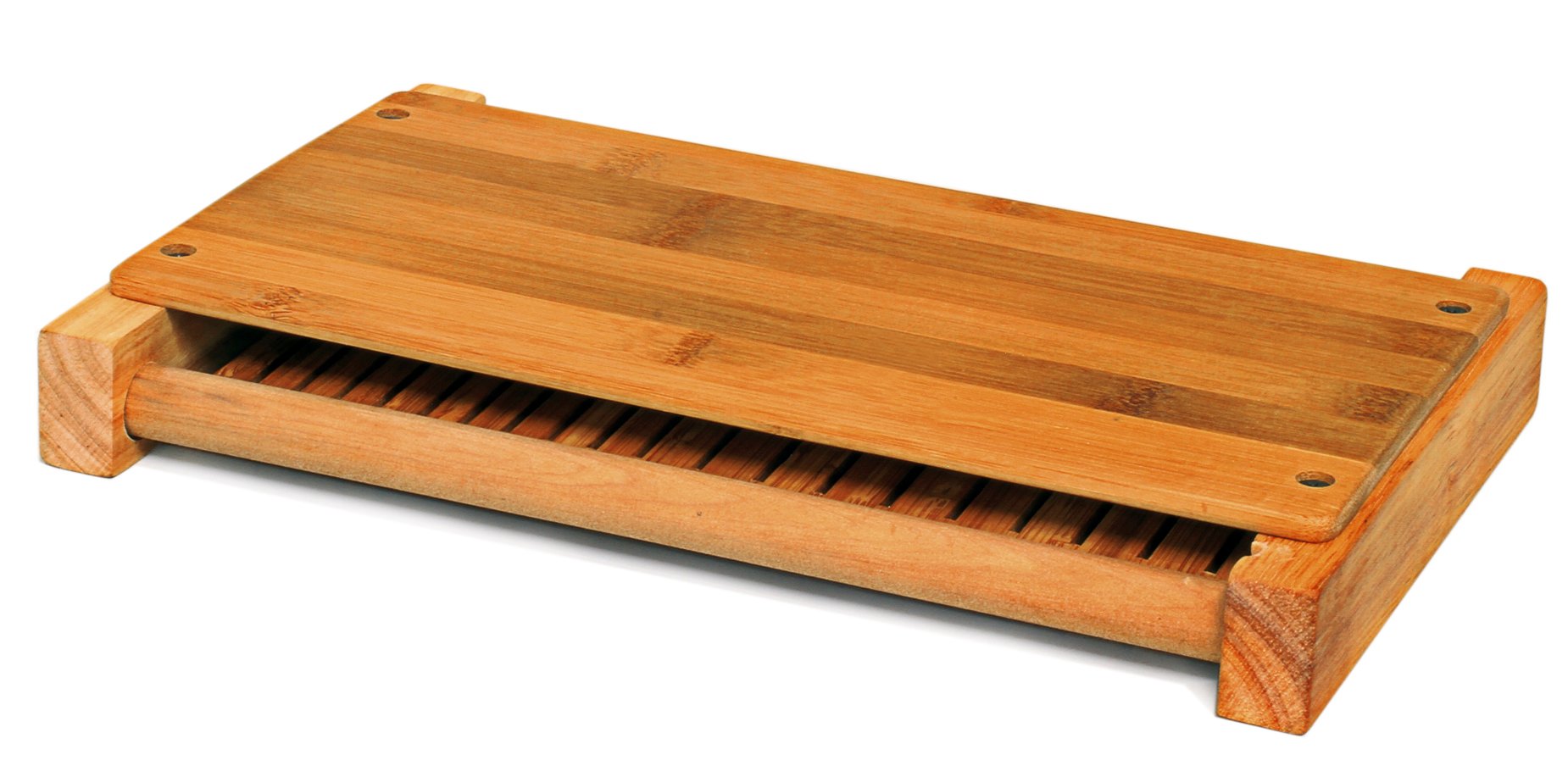 DB-Tech Bamboo Wood Compact Foldable Bread Slicer - Perfect for Kitchen, Camping & Small Spaces - Easy Storage & Portability