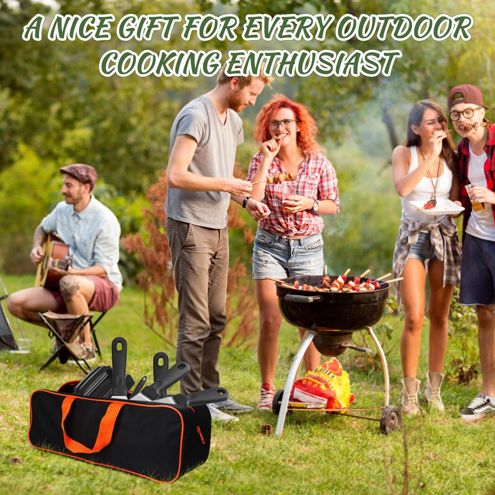 20PCS Griddle Accessories Kit for Blackstone & Camp Chef - Heavy Duty Grill Spatula Set with Enlarged Spatulas, Basting Cover & Iron Smash Burger Press - Perfect for Outdoor BBQ, Camping & Backyard Cooking