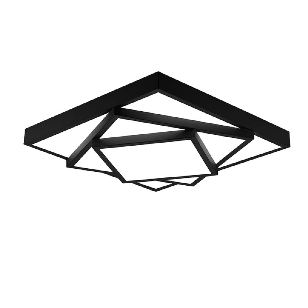 Modern LED Flush Mount Ceiling Light Fixture - 25.2 Inch Square Kitchen Lighting for Bedroom, Dining Room, Living Room & Foyer - Energy Efficient Bright White Light for Home & Office Spaces