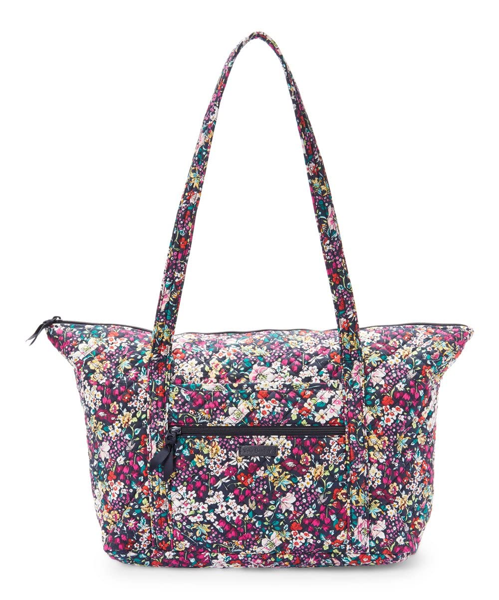 Vera Bradley Women's Cotton Miller Tote Bag - Stylish Large Travel Handbag for Work, Gym & Weekend Getaways | Lightweight Durable Shoulder Bag with Pockets