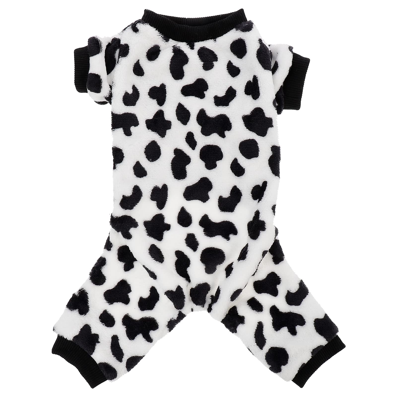 Cow Print Polyester Dog Coat for Small Dogs - XL Size, Warm Winter Pet Apparel for Autumn & Cold Weather - Perfect for Outdoor Walks and Indoor Comfort
