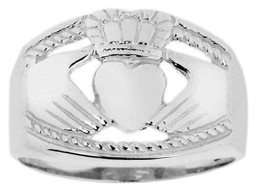 Men's 925 Sterling Silver Claddagh Ring - Irish Wedding & Gift