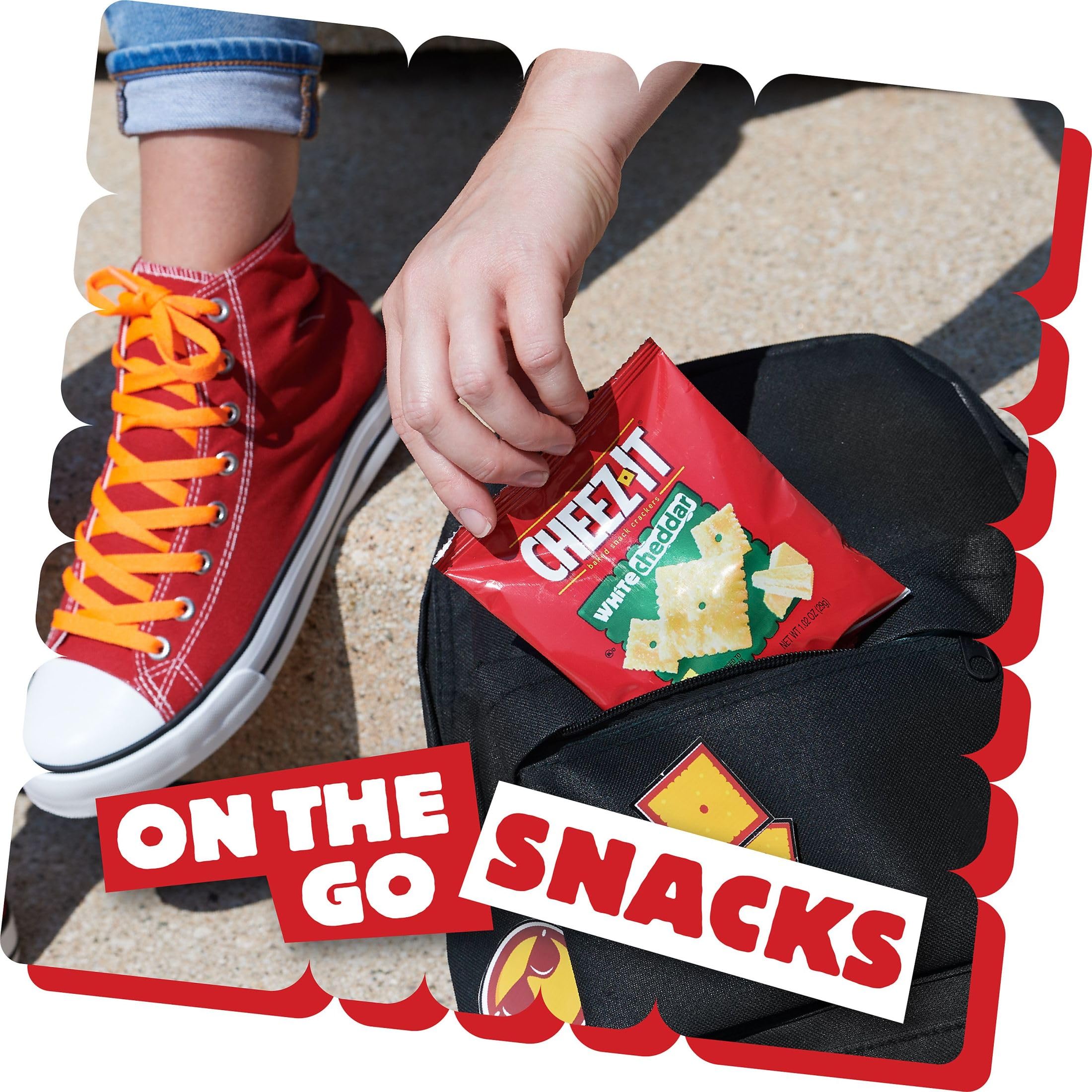Cheez-It White Cheddar Baked Cheese Crackers - 40 Individually Wrapped Packs - Perfect for Lunch Boxes, Office Snacks & On-the-Go Munching
