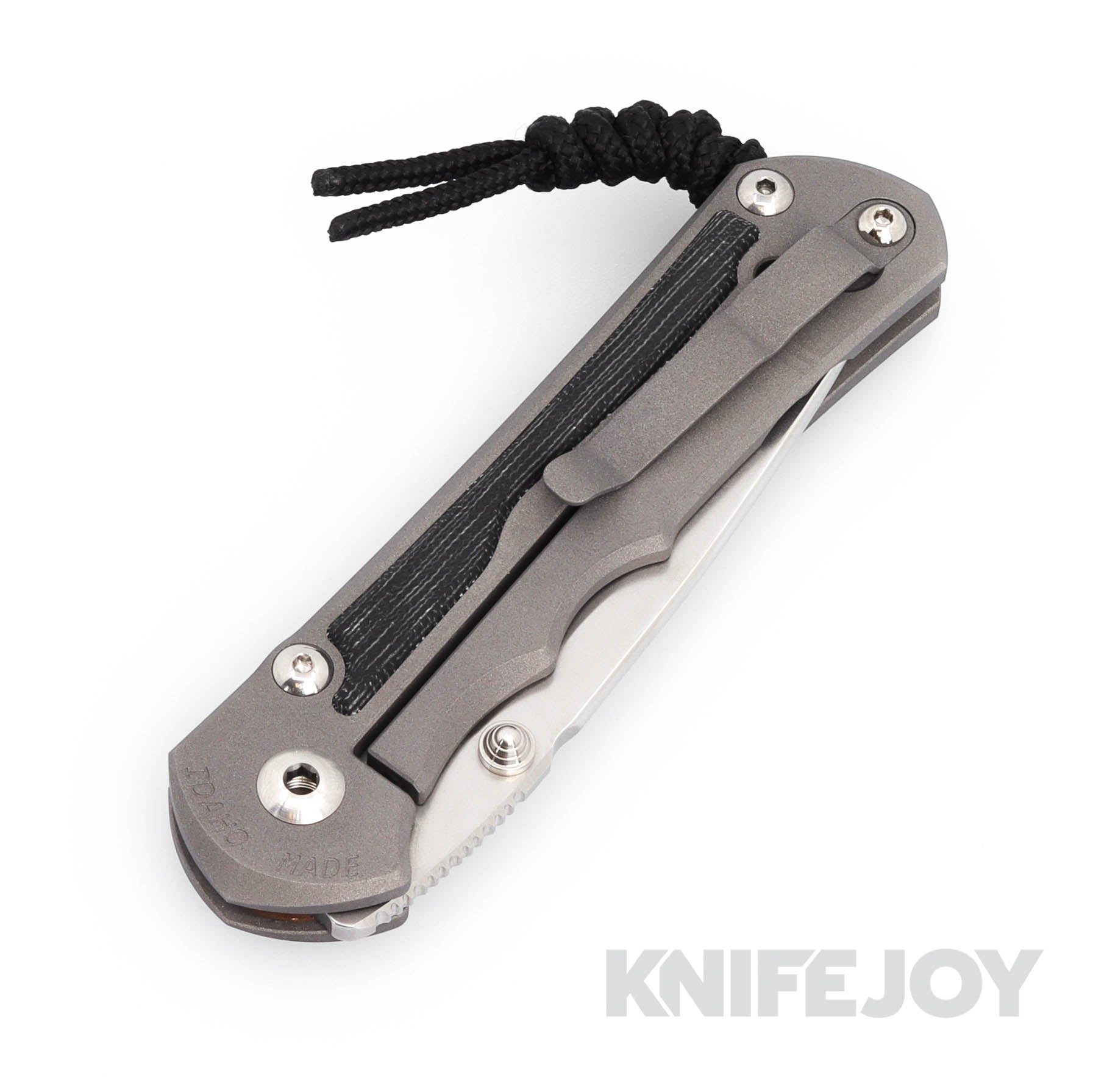 Chris Reeve Knives Large Inkosi Left-Handed Drop Point Folding Knife - MagnaCut Blade, Black Canvas Micarta Inlay & Titanium Handles - EDC, Camping, Hunting & Outdoor Survival Tool