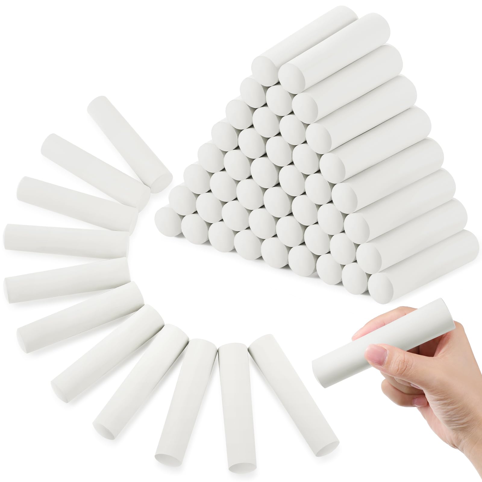Fulmoon 80 Pcs Jumbo Sidewalk Chalk Bulk - Large Outdoor Washable Chalk for Kids, Toddlers & Adults - Art Drawing, Painting & Classroom Activities - Perfect for Christmas Gifts, Birthday Parties & Summer Outdoor Fun (White)
