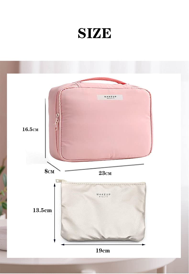 Waterproof Travel Toiletry Bag for Women & Men - Large Pink Cosmetic Organizer with Multiple Pockets - Perfect for Makeup, Skincare & Travel Essentials (Size L) - Ideal for Vacation, Gym, Camping & Business Trips