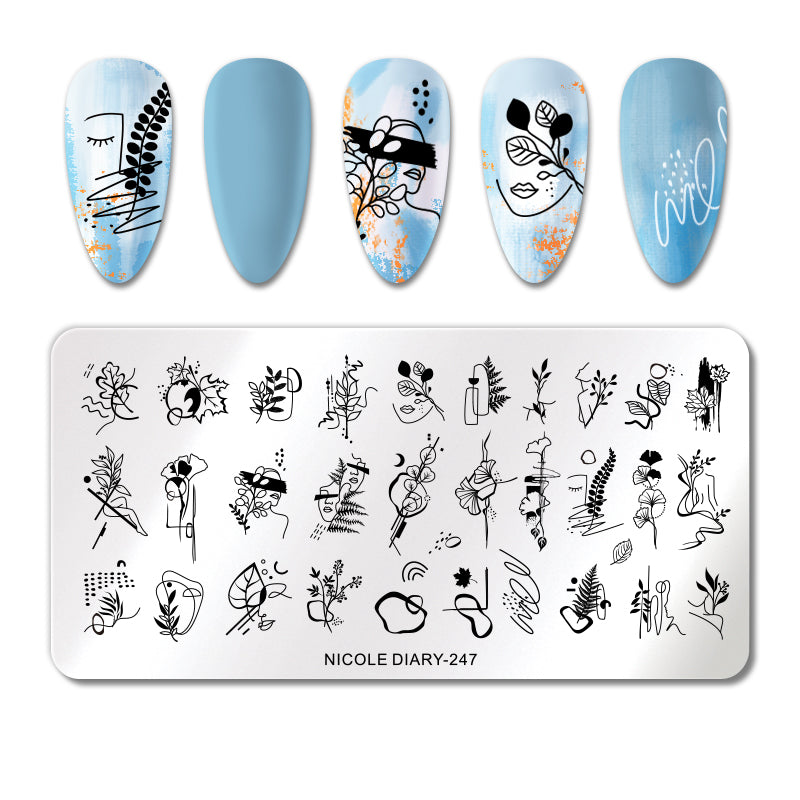 Nicole Diary Nail Stamping Plates Kit - Professional Nail Art Design Templates for DIY Manicure at Home, Salon & Party Use