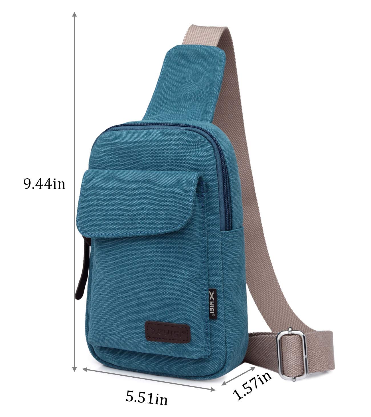 Wxnow Canvas Sling Bag - Crossbody Backpack for Women & Men, Lightweight Chest Bag for Travel, Hiking, and Daily Use