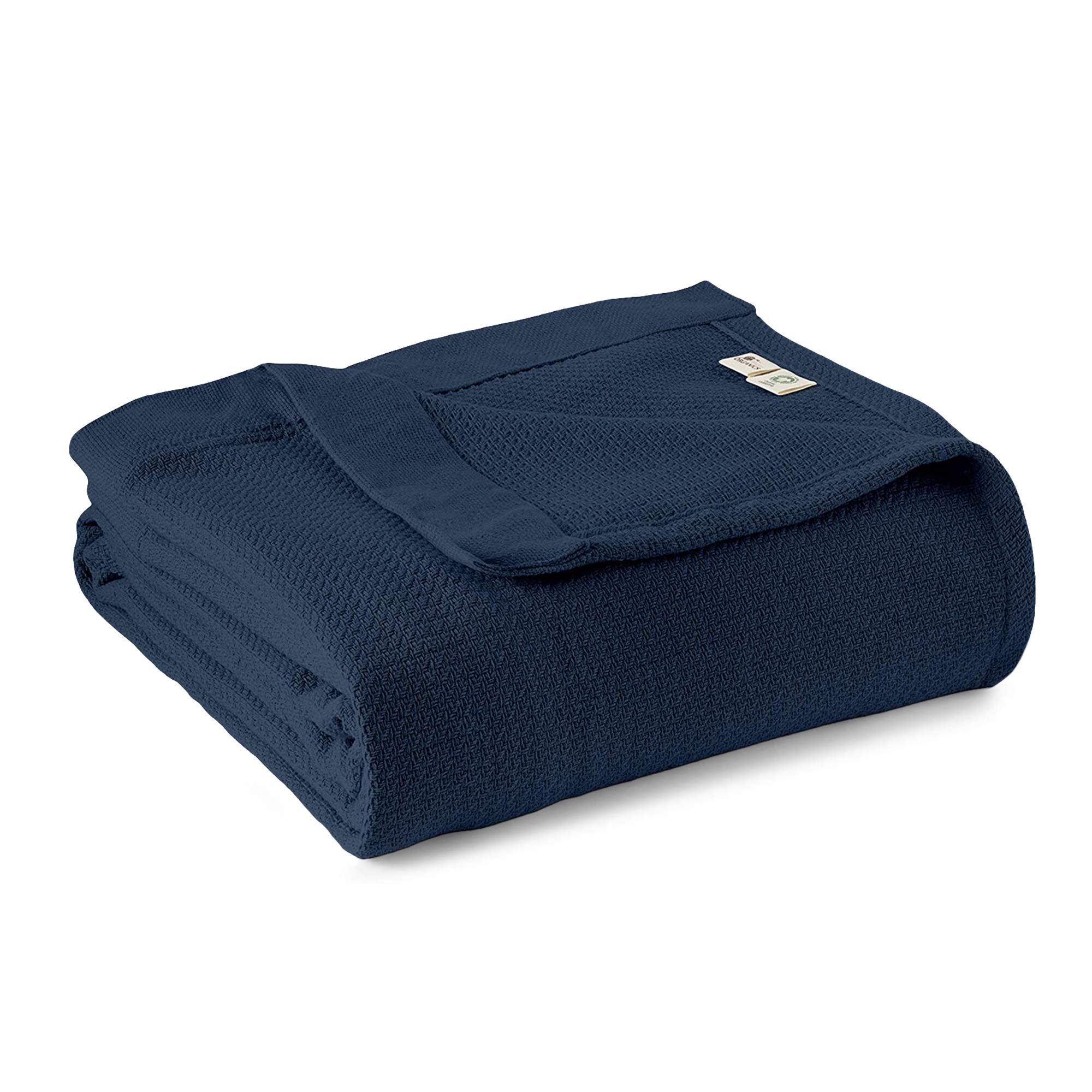 Whisper Organics 100% Organic Cotton Woven Blanket - GOTS Certified, Breathable King Size Bed Blanket 108