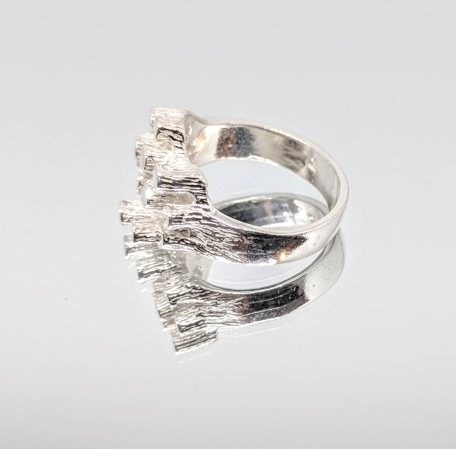 14K Solid Gold or Sterling Silver Nugget Freeform Ring - Size 7 DIY Jewelry Setting, Fashion Statement Ring for Women - Perfect for Everyday Wear, Gift Giving & Boho Style Outfits