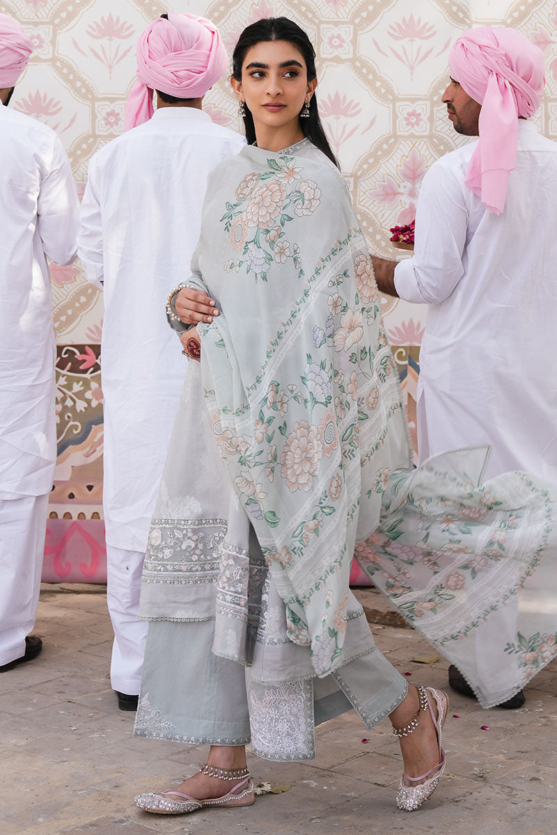 LUNAR BLOOM 3-Piece Jacquard Suit Set for Women - Elegant Dyed Floral Print Outfit for Parties, Weddings & Special Occasions