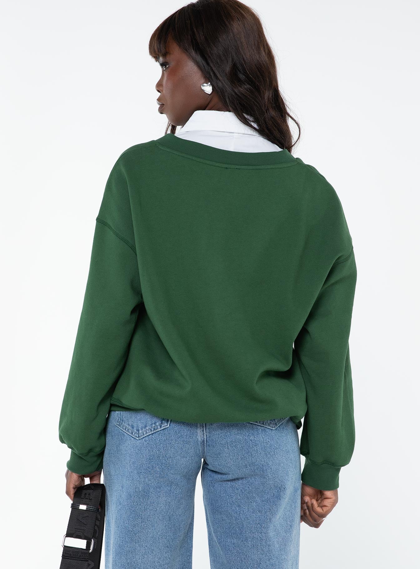 Stylish Akasha V Neck Jumper in Green - Women's Casual Knit Sweater for Fall & Winter | Perfect for Office, Dates, and Weekend Outfits