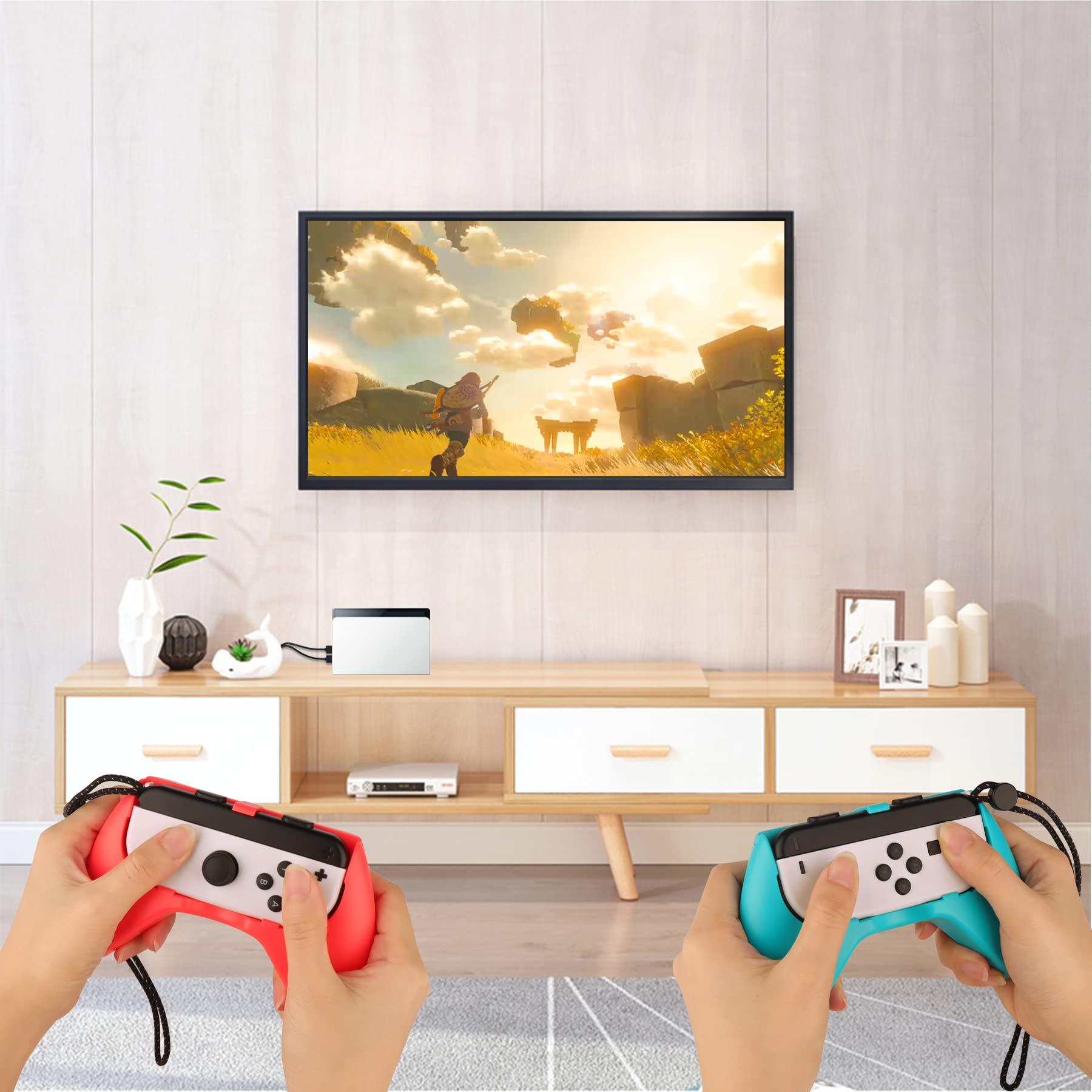 Nintendo Switch OLED Model (2021) Accessories Bundle - 23-in-1 Family Party Kit with Carrying Case, Joy-Con Charging Dock, Grips, Covers, Steering Wheels, Mount & Screen Protectors - Perfect for Gaming Parties, Travel & Home Entertainment