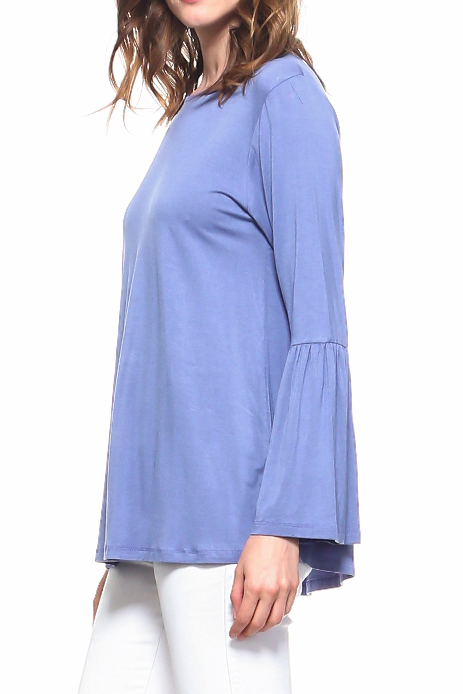 Women's Bell Sleeve Knit Top - Soft Casual Long Sleeve Blouse for Fall & Winter | Perfect for Office, Date Night & Holiday Outfits