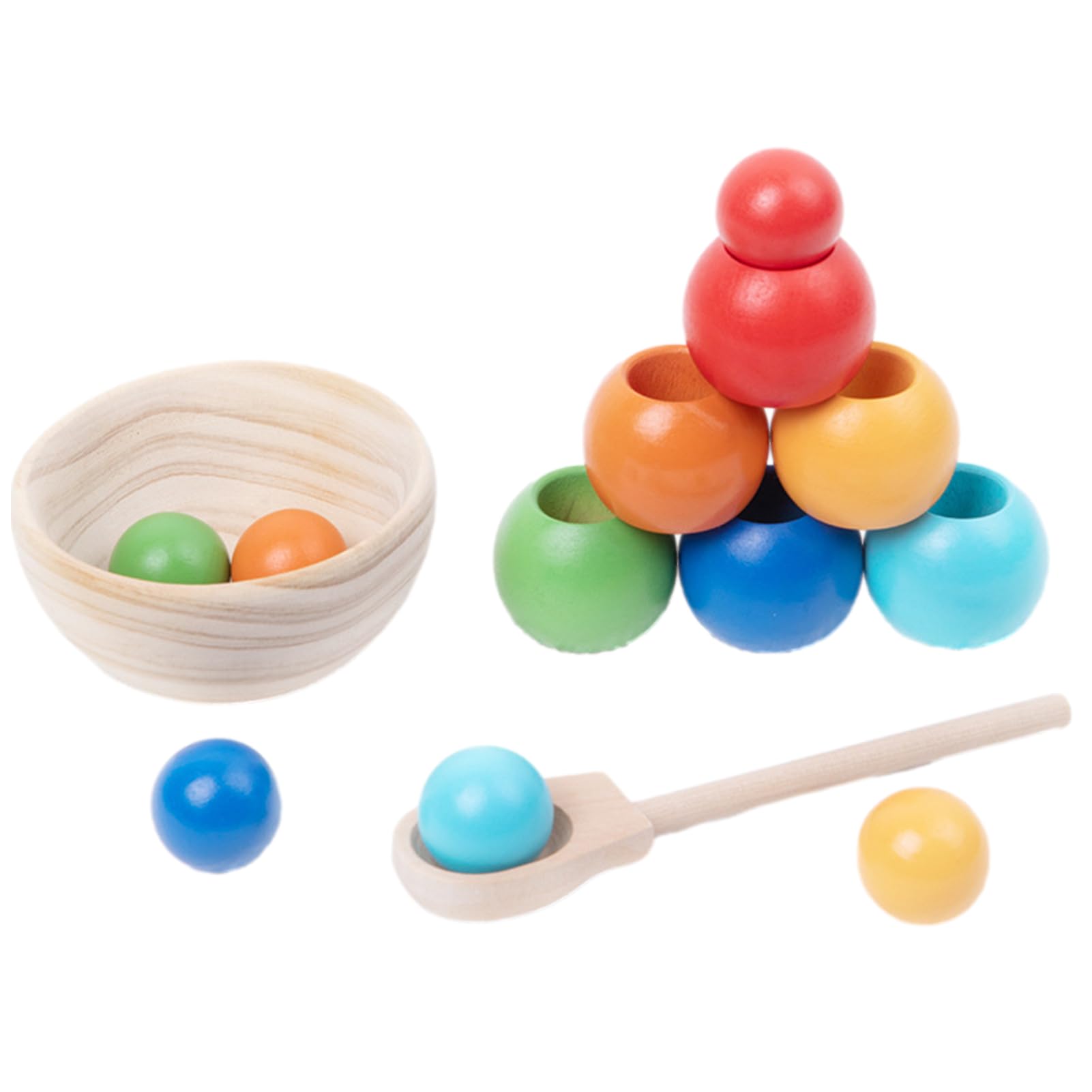 Montessori Wooden Stacking Toys for Kids - Color Learning & Matching Game for Early Education | Birthday & Holiday Gifts