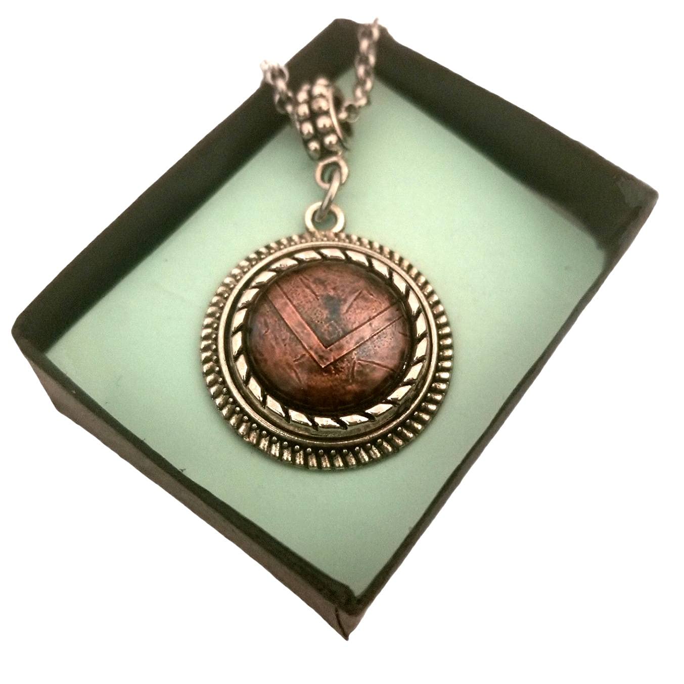 Spartan Shield Charm Necklace - Greek Roman Warrior Jewelry for Men & Women | Perfect for Cosplay, Historical Reenactment, and Unique Gift Giving