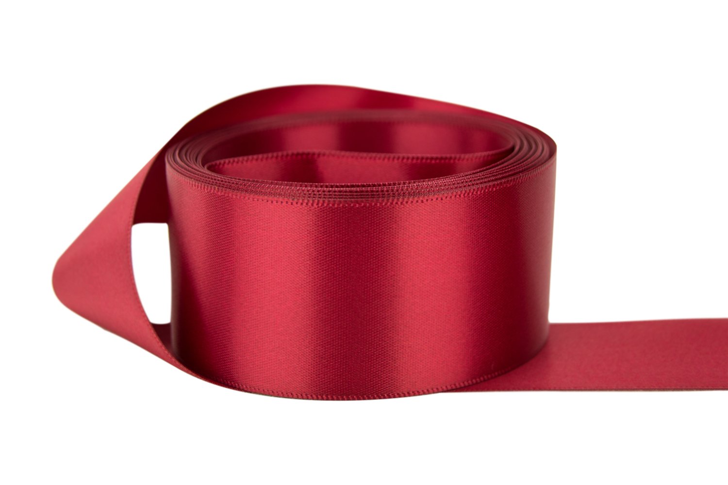 Double Faced Satin Ribbon 2-1/4 inch Wide Brick Red Polyester Ribbon by The Yard - Perfect for Gift Wrapping, DIY Crafts, and Wedding Decorations
