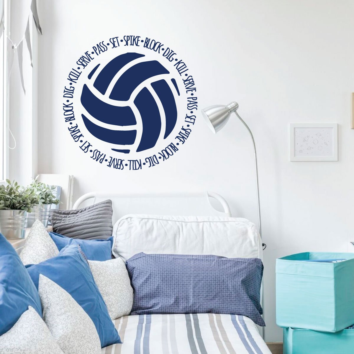 Volleyball Wall Decal - Motivational Vinyl Art Sticker for Sports Bedroom & Playroom Decor - Perfect for Kids' Room, Game Room & Sports Themed Spaces