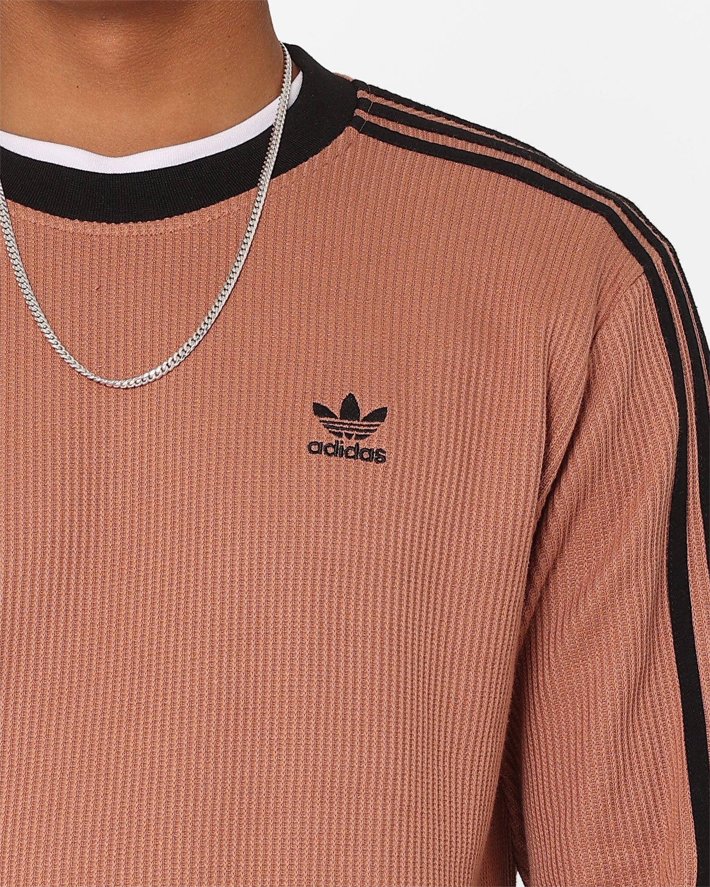 Adidas Adicolor Q2 Waffle Crewneck Sweatshirt - Clay Strata Color | Casual Streetwear for Men & Women | Perfect for Gym, Running & Everyday Wear