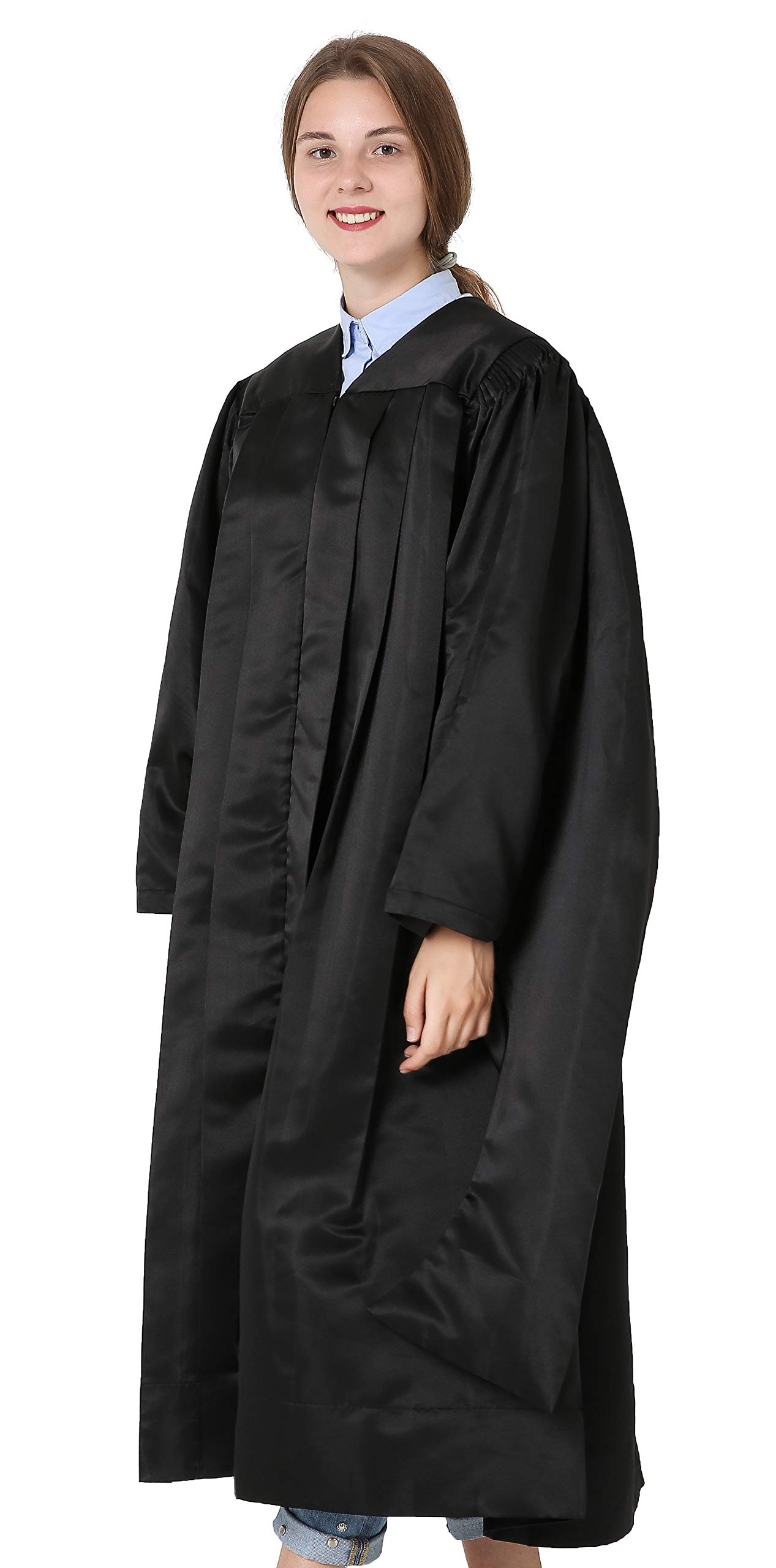 GraduationMall Unisex Deluxe Master Graduation Gown - Premium Quality Academic Robe for College & University Graduation Ceremonies, PhD & Master Degree Commencement