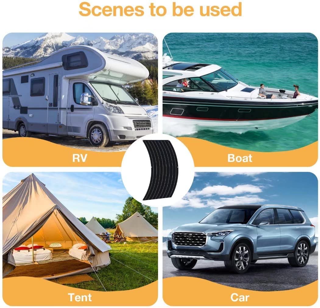 600W Portable Flexible Solar Panel Kit - 2X 300W Mono PET Solar Charger with 40A Controller for Car, Boat, Yacht & RV Battery Charging | Perfect for Off-Grid Power, Camping & Marine Applications
