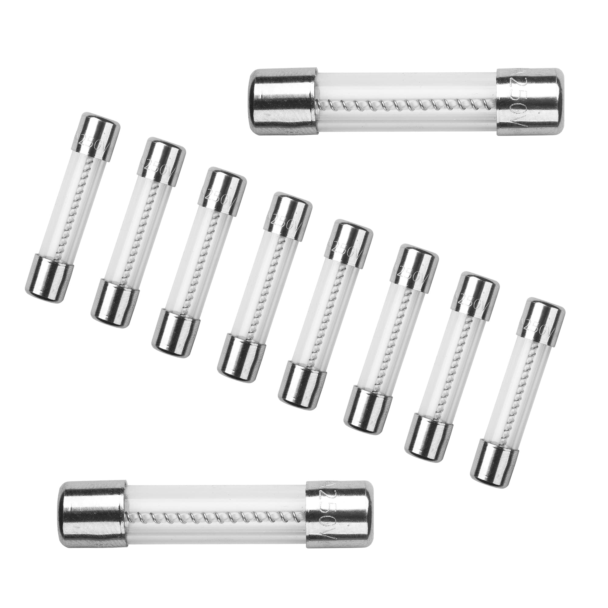 10Pcs T20AL250V 6x30mm 20A 250V Slow Blow Glass Fuses - Time-Delay 20 Amp Fuse for Electronics, Appliances, and Power Supplies - Perfect for Circuit Protection in Home and Industrial Use
