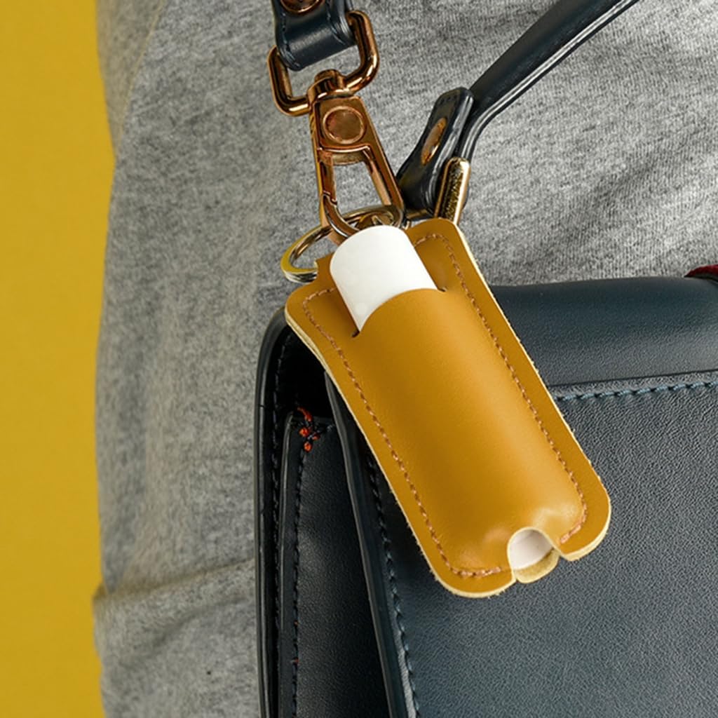 Lip Balm Holder Keychain - Portable Lipstick & Gloss Organizer with Keyring for Women - Perfect for Backpack, Purse & Travel Accessories