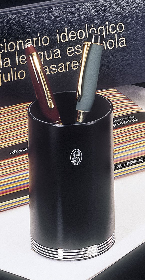 Chrome & Black Pencil Pot M-651CN for Office & School Use
