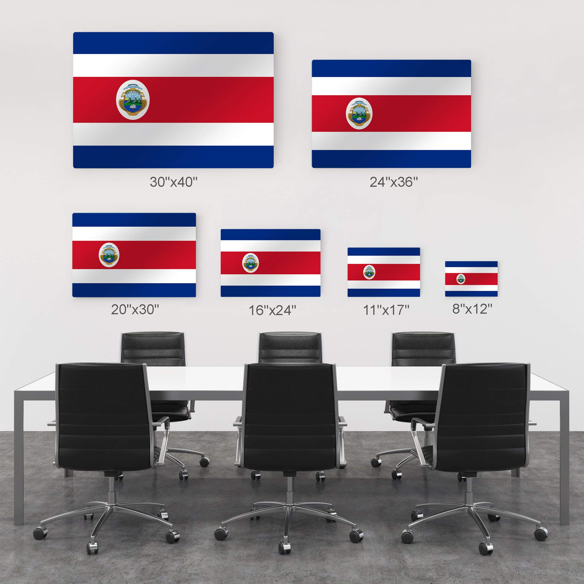 Premium Costa Rica Flag Metal Wall Art - 30x40 Inches, Ready to Hang, Made in USA | Modern Home & Office Decor for Living Room, Dorm, Bedroom, Kitchen, Man Cave, Sports Club & Bar | Perfect Gift for Travel Lovers & Patriotic Decor