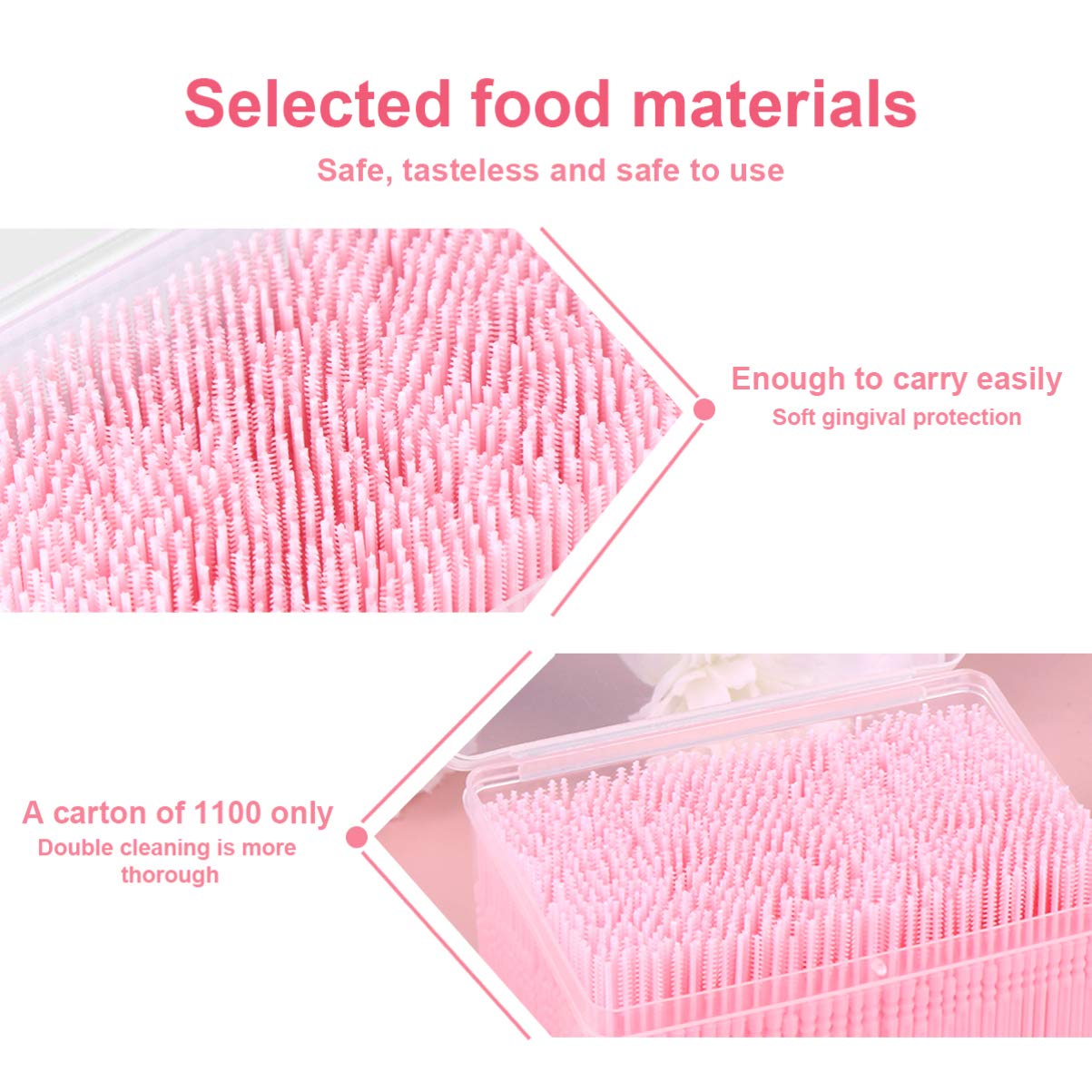 FOMIYES 1000pcs Disposable Dental Floss Picks - Double Head Plastic Toothpicks for Teeth Cleaning, Oral Care & Fresh Breath - Perfect for Travel, Office & Home Use