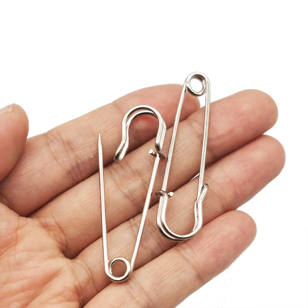 Heavy Duty 2 Inch/50mm Silver Safety Pins Brooches - 30 Pack for Blankets, Kilts, Skirts, Sweaters, Shawls & DIY Crafts | Secure Fastening for Clothing, Fabrics & Home Decor Projects