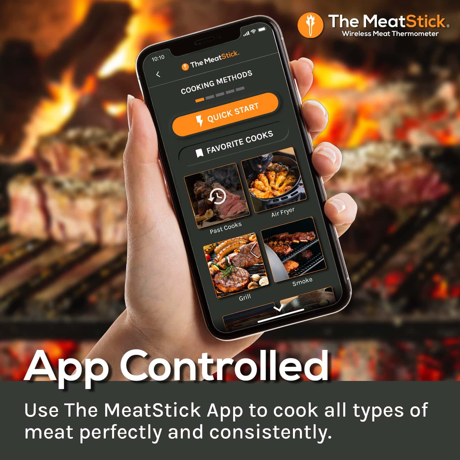 MeatStick Mini X Set - Wireless Bluetooth Meat Thermometer for Kitchen, BBQ, Grill, Oven, Air Fryer, Sous Vide & Rotisserie | Perfect for Indoor Cooking, Outdoor Grilling & Deep Frying | Accurate Temperature Monitoring