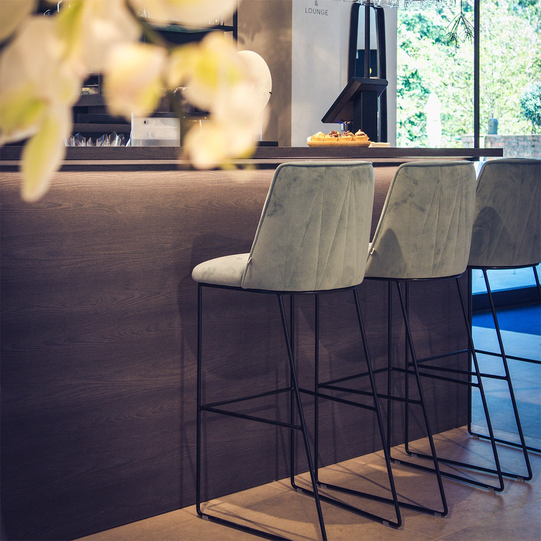 Croix Counter Height Bar Stool - Modern Kitchen Island Stool with Back Support for Dining & Entertaining