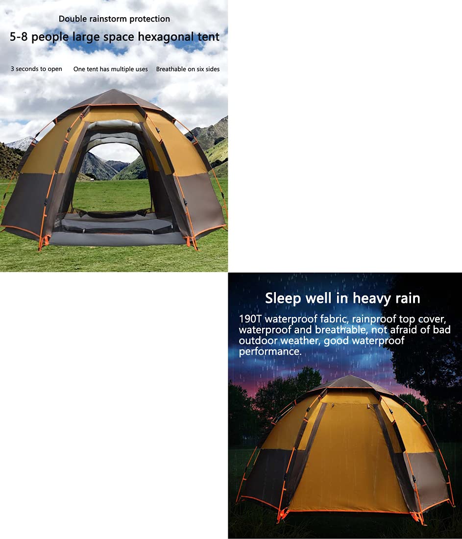 **5-8 Person Automatic Pop-Up Tent - Waterproof, Windproof & Double-Layer Rainproof - Extra Large Luxury Camping Tent for Outdoor Adventures, Beach Trips & Picnics**