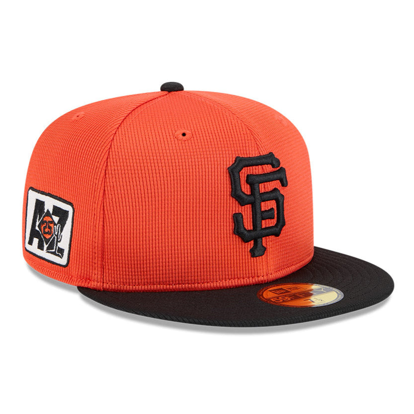 New Era 59Fifty San Francisco Giants 2025 Spring Training Patch Baseball Cap - Orange & Black Snapback Hat for Men & Women - Perfect for Baseball Games, Fan Gear Collection & Streetwear Fashion