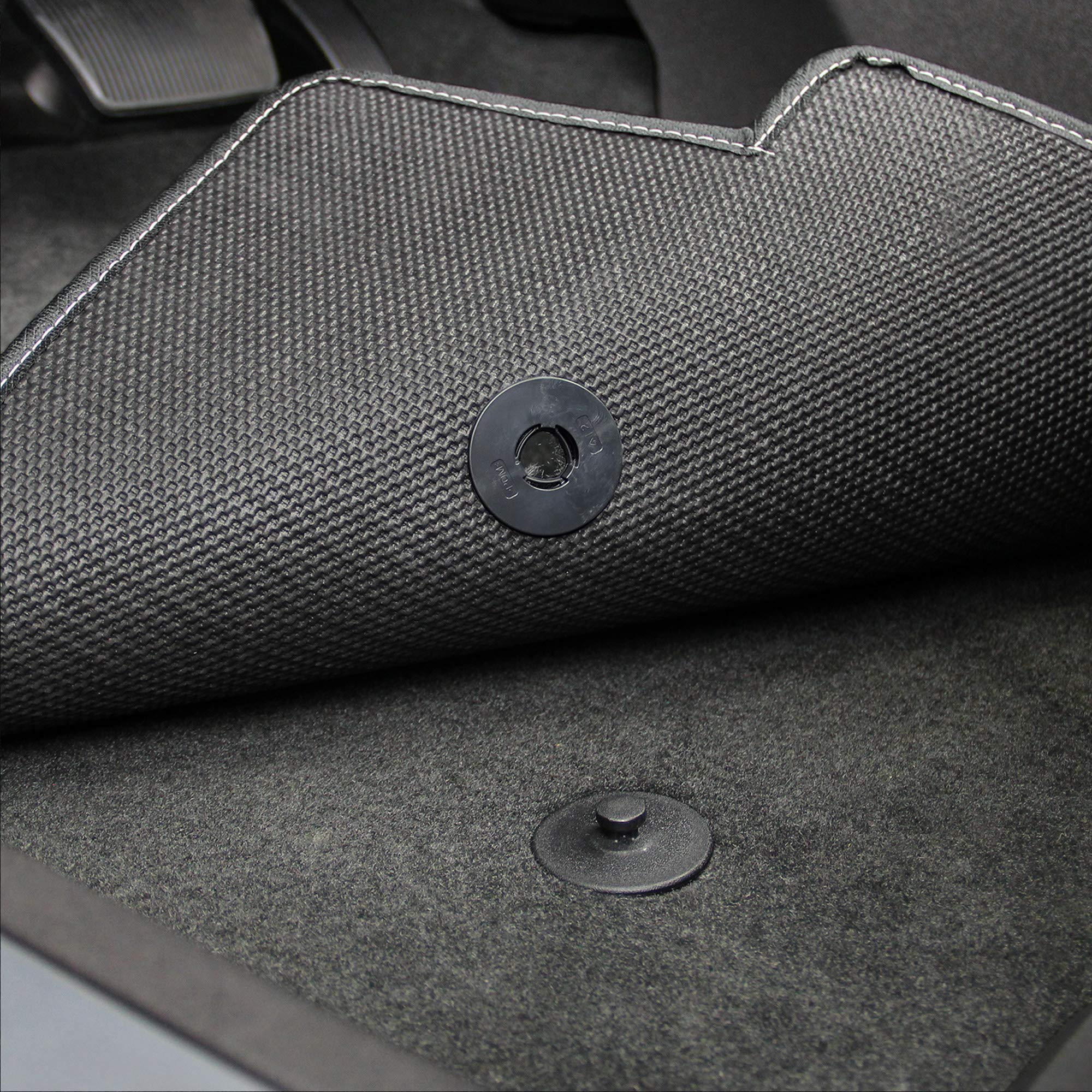 Premium Custom-Fit Carpeted Floor Mats for Corvette C8 2020-ON - Luxury Car Floor Liners with Standard Binding (Charcoal, 2PC Front Set) - Perfect for Daily Driving & Car Shows