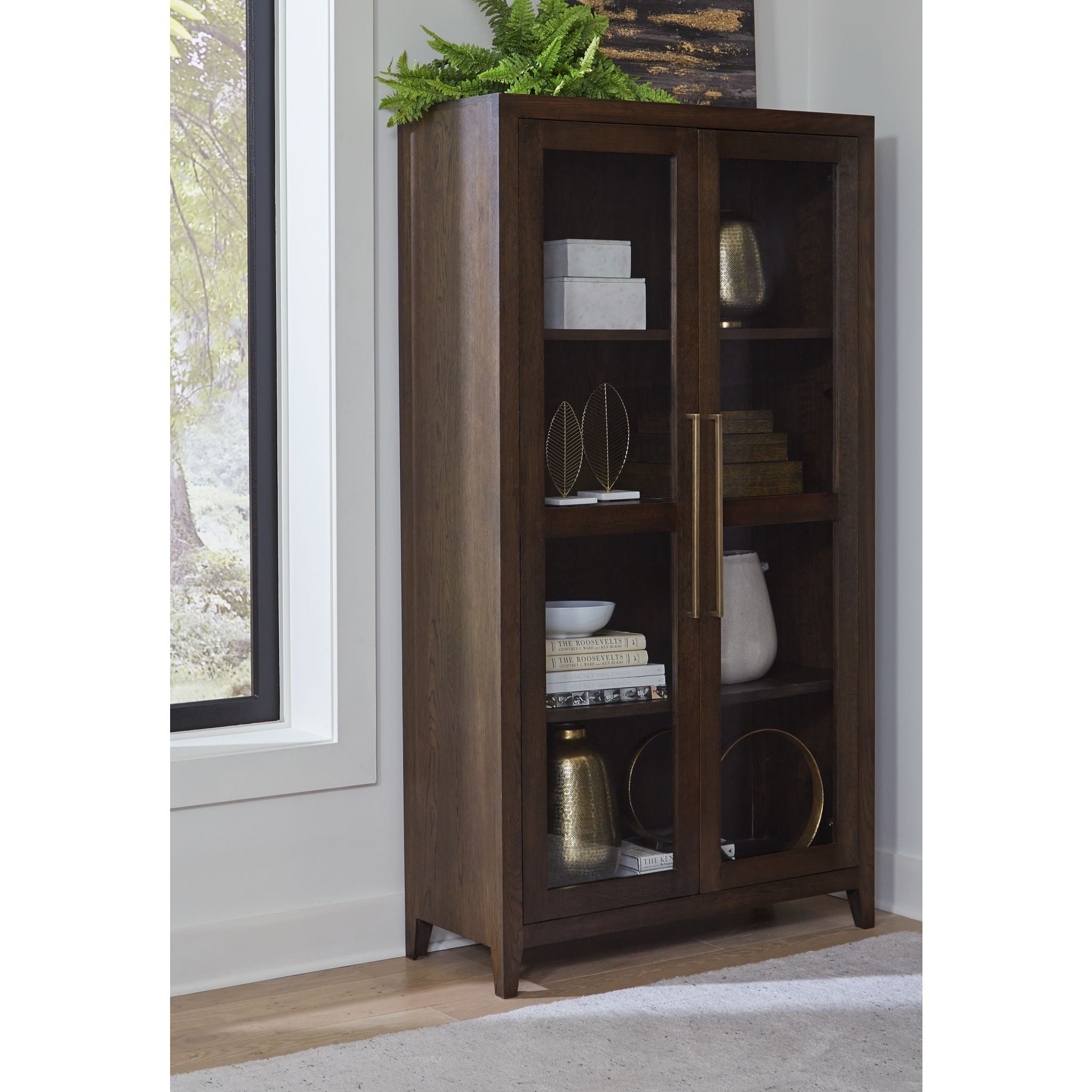 Balintmore Accent Cabinet - Dark Brown Wood Side Table for Living Room, Bedroom & Entryway Storage