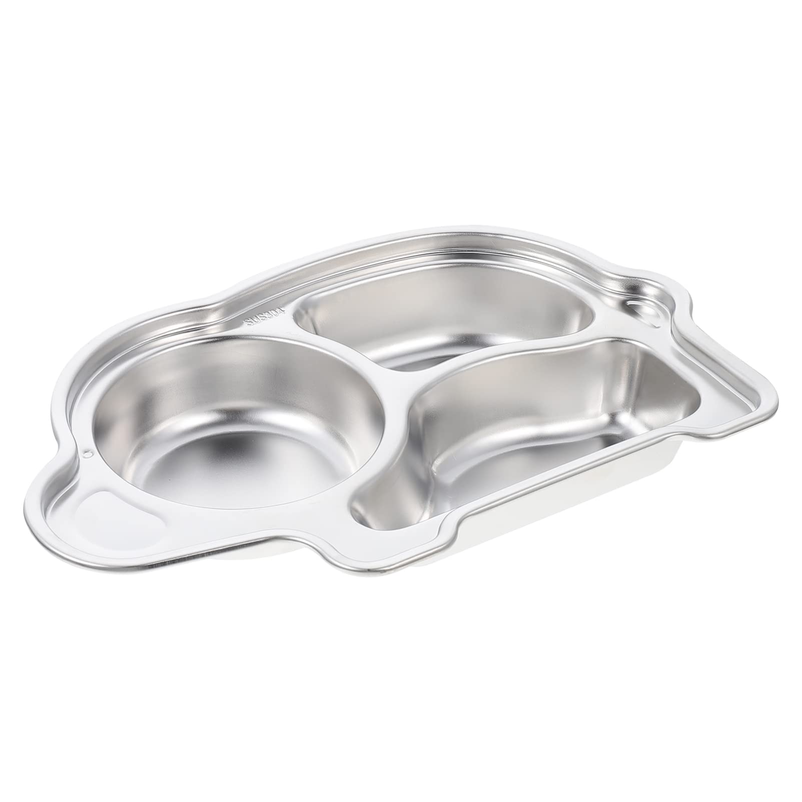 Stainless Steel 3-Section Divided Plates Tray - Compartment Dinner & Snack Plates for Kids, Camping, Pasta, Diet Food Control - Perfect for Lunch, Picnics, and Meal Prep Serving Platter